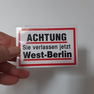Berlin Germany West-Berlin Warning Sign Magnet